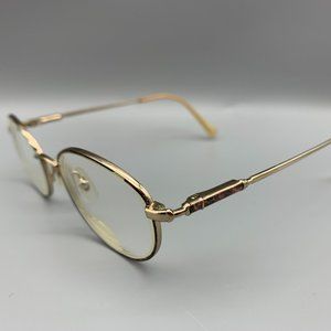 Vintage 80's France Gold Metal Full Rim Glasses